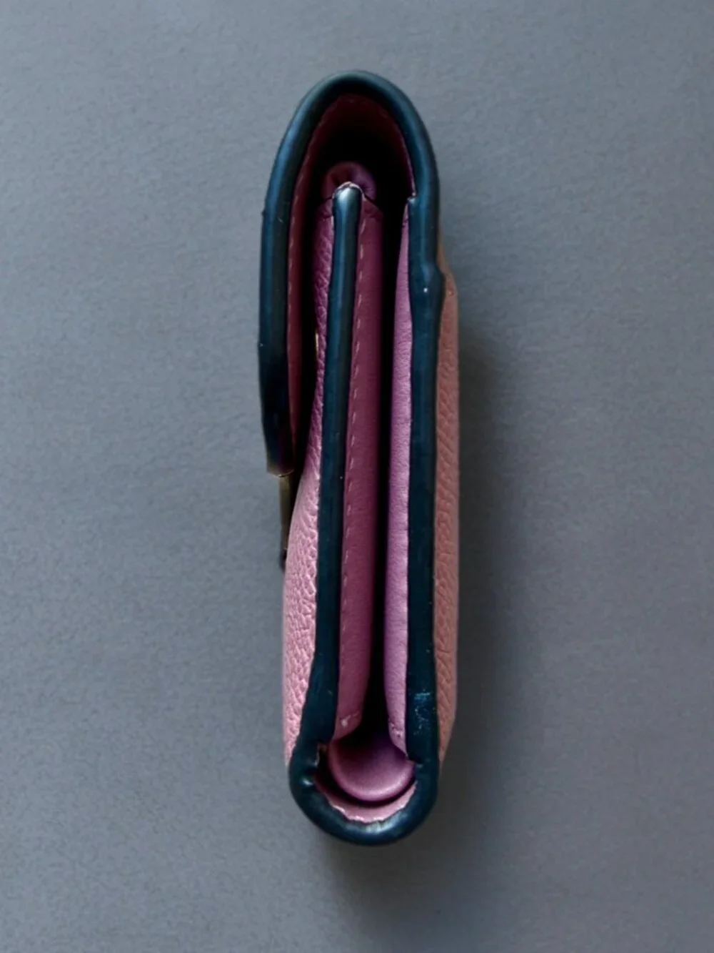 Christian Dior Pink Leather Lotus Saddle Compact Wallet